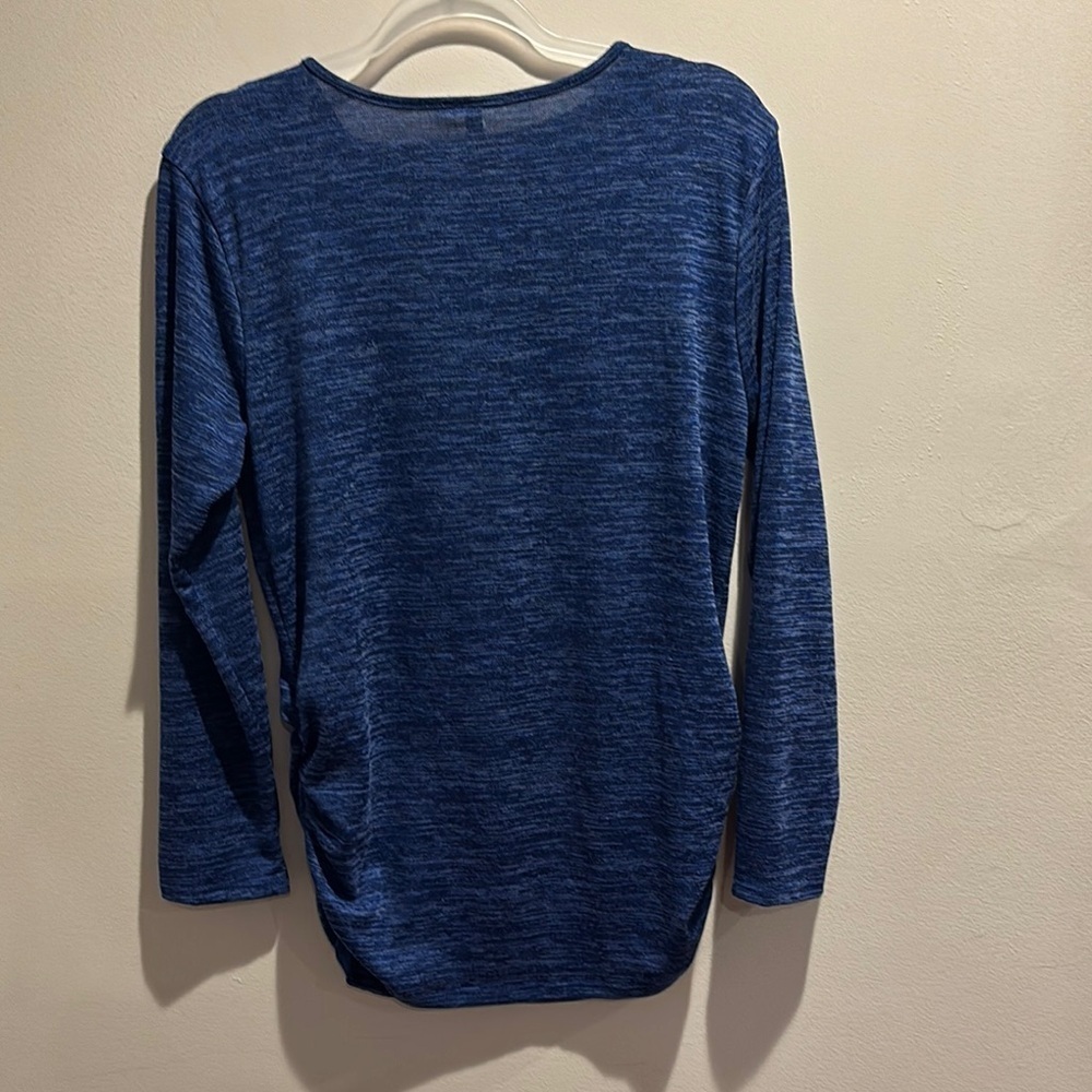 Blue Women's Top with Lacing detail at shoulders - Picture 6 of 7